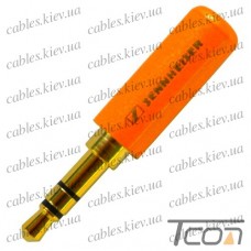 Штекер 3,5мм стерео Sennheiser, металлический корпус, позолоченный Штекер 3,5мм стерео Sennheiser, металлический корпус, позолоченный