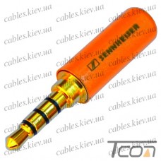Штекер 3,5мм 4C, металлический корпус, золотистый, Sennheiser