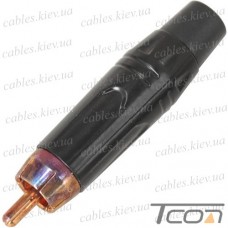 Штекер RCA, металлический корпус, ВИНТАЖ, чёрный, Tcom