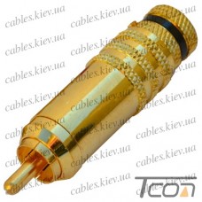 Штекер RCA профессиональный, gold, диам.-8мм, Tcom Штекер RCA профессиональный, gold, диам.-8мм, Tcom