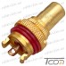Купить Гнездо RCA монтажное, с изолятором, HQ gold, корпус металл, красная полоса, Tcom по выгодной цене