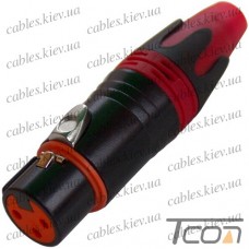 Гнездо CANON (XLR) 3pin под шнур, черное, Jinsanhu