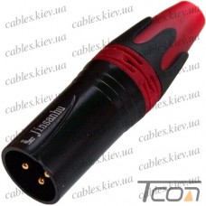 Штекер CANON (XLR) 3pin под шнур, черный, Jinsanhu