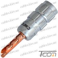 Штекер акустический Banan металл, silver-gold, чёрный, Tcom