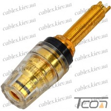 Гнездо Banan монтажное с длинным болтом, gold, длина 64мм, чёрное, Tcom