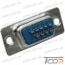 Фото, характеристики, описание  Штекер HDD-15pin (3-х рядный) монтажный, под пайку, Tcom