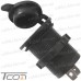 Гнездо автоприкуривателя 12V, врезное, с гайкой, с подсветкой рис 5