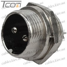 Разъём GX12 2pin, штекер монтажный, диам.-12мм