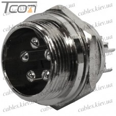 Разъём GX12 5pin, штекер монтажный, диам.-12мм
