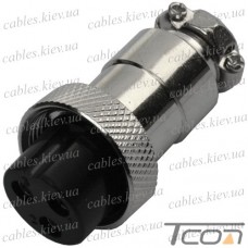 Разъём MIC 323 big (гнездо), под кабель, 3pin, диам.-20мм, Tcom