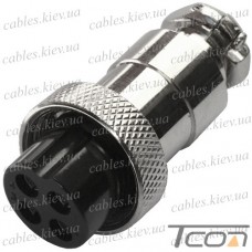 Разъём MIC 324 big (гнездо), под кабель, 4pin, диам.-20мм, Tcom