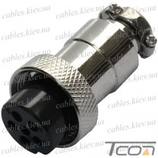 Разъём MIC 326 big (гнездо), под кабель, 6pin, диам.-20мм, Tcom