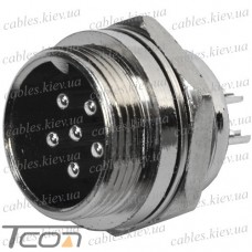 Разъём MIC 336 big (штекер), монтажный, 6pin, диам.-20мм, Tcom
