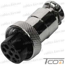 Разъём MIC 327 big (гнездо), под кабель, 7pin, диам.-20мм, Tcom