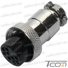 Разъём MIC 329 big (гнездо), под кабель, 9pin, диам.-20мм, Tcom