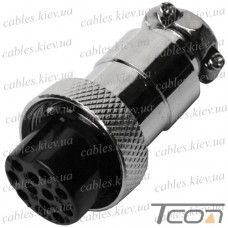 Разъём MIC 3212 big (гнездо), под кабель, 12pin, диам.-20мм, Tcom