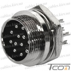 Разъём MIC 3312 big (штекер), монтажный, 12pin, диам.-20мм, Tcom