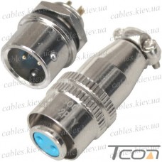 Разъём XS9 быстросъёмный 2pin (штекер кабельный+гнездо монтажное)
