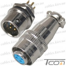 Разъём XS9 быстросъёмный 4pin (штекер кабельный+гнездо монтажное)