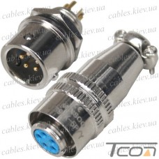 Разъём XS9 быстросъёмный 5pin (штекер кабельный+гнездо монтажное)