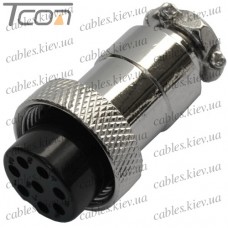 Разъём MIC 328 big (гнездо), под кабель, 8pin, диам.-20мм, Tcom
