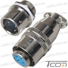 Разъём XS12 быстросъёмный 2pin (штекер кабельный+гнездо монтажное)