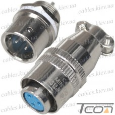 Разъём XS12 быстросъёмный 3pin (штекер кабельный+гнездо монтажное)