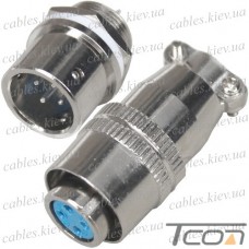 Разъём XS12 быстросъёмный 4pin (штекер кабельный+гнездо монтажное)
