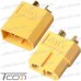 Купить Разъёмы питания XT60, 500В, 65А, 2-х контактный, AWG18, комплект (штекер + гнездо) жёлтый по выгодной цене
