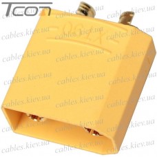 Штекер питания XT90, 500В, 90А, 2-х контактный, AWG18, жёлтый