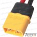 Купить Штекер питания Amass XT60H(M), 500В, 30A/60А, 2-х контактный, с кабелем 14AWG, 0.1м по выгодной цене