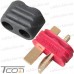 Штекер питания Amass T-Plug(M), 500В, 25А/50А, 2-х контактный, AWG12, красный рис 6