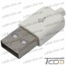Купить Штекер USB тип A под шнур, бакелит, белый, Tcom по выгодной цене
