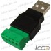 Фото, характеристики, описание Штекер USB тип A, c клеммной колодкой (под винт)