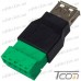 Фото, характеристики, описание Гнездо USB тип A, c клеммной колодкой (под винт)