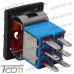 Купить Тумблер с клавишей RLS-203-E5 (ON-OFF-ON) 6-и контактный, 3A, 250VAC, красный, Tcom по выгодной цене