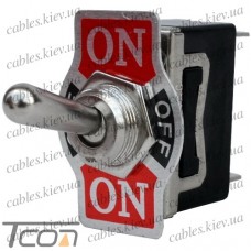 Тумблер KN3(С)-103AР (ON-OFF-ON) 3-х контактный, 10А, 250VAC, Tcom