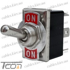 Тумблер KN3(С)-202Р (ON-ON) 6-и контактный, 10А, 250VAC, Tcom