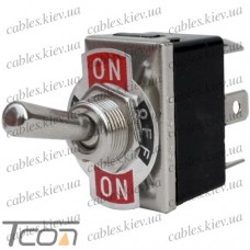 Тумблер KN3(С)-203Р (ON-OFF-ON) 6-и контактный, 10А, 250VAC, Tcom
