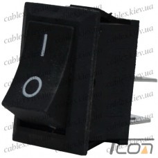 Переключатель KCD-1, ON-OFF 2-х контактный, 6A, 220V, чёрный, Tcom