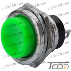 Кнопка большая PBS-26B без фиксации OFF-(ON) 2-х контактная, 2А, 250V, зелёная, Tcom
