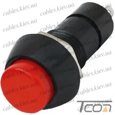 Кнопка средняя PBS-11А с фиксацией ON-OFF 2-х контактная, 1А, 250V, красная, Tcom