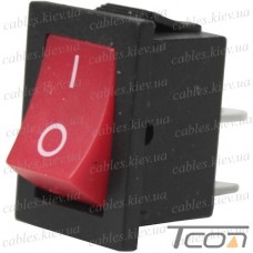 Переключатель Daier KCD1-101, ON-OFF, 2pin, 10A 125V/6A 250V, красный