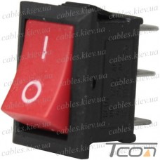 Переключатель Daier KCD1-102, ON-ON, 3pin, 10A 125V/6A 250V, красный