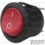 Переключатель Daier KCD1-5-102, ON-ON, 3pin, 6A 250V, красный