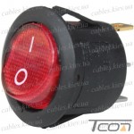 Переключатель Daier KCD1-5-101N с подсветкой, ON-OFF, 3pin, 6A 250V, красный