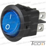 Переключатель Daier KCD1-8-201N, с подсветкой, ON-OFF, 4pin, 6A 250V, синий