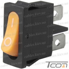 Переключатель Daier KCD1-12-101, ON-OFF,  2pin, 6A 250V, жёлтый