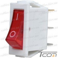 Переключатель Daier KCD3-101N RD, ON-OFF, 3pin, 15A 250VAC, красный, белый корпус