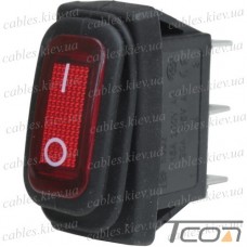 Переключатель Daier KCD3-102W RD, ON-ON, 3pin, 15A 250VAC (без подсветки)